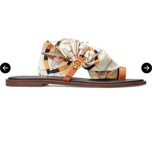 Tory Burch Selby scarf compass sandals. Size 9 NWT